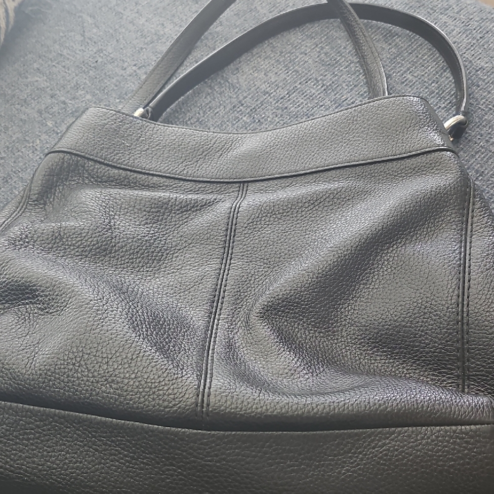 Classic Black Leather Shoulder Bag